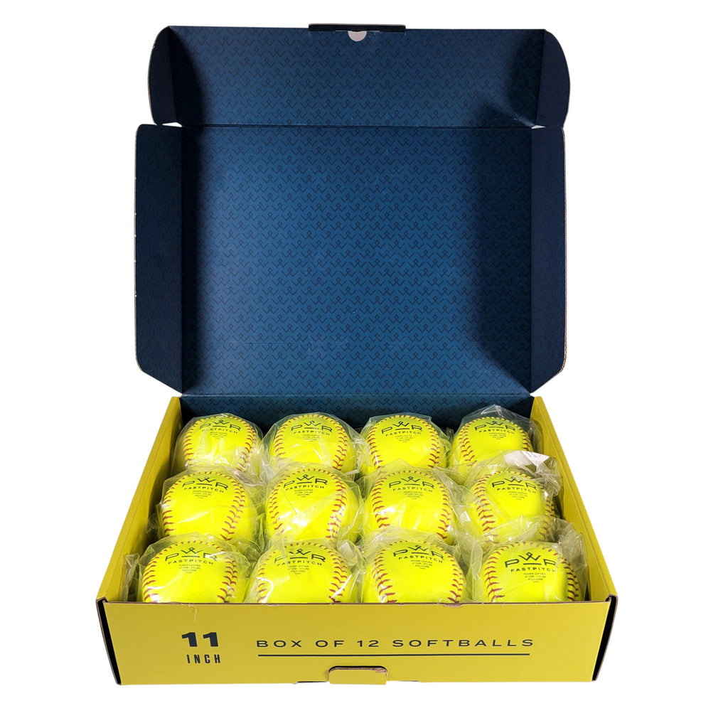 PWR 11" Leather Poly-Core Softball - .375 LBS .47 COR (DOZEN)