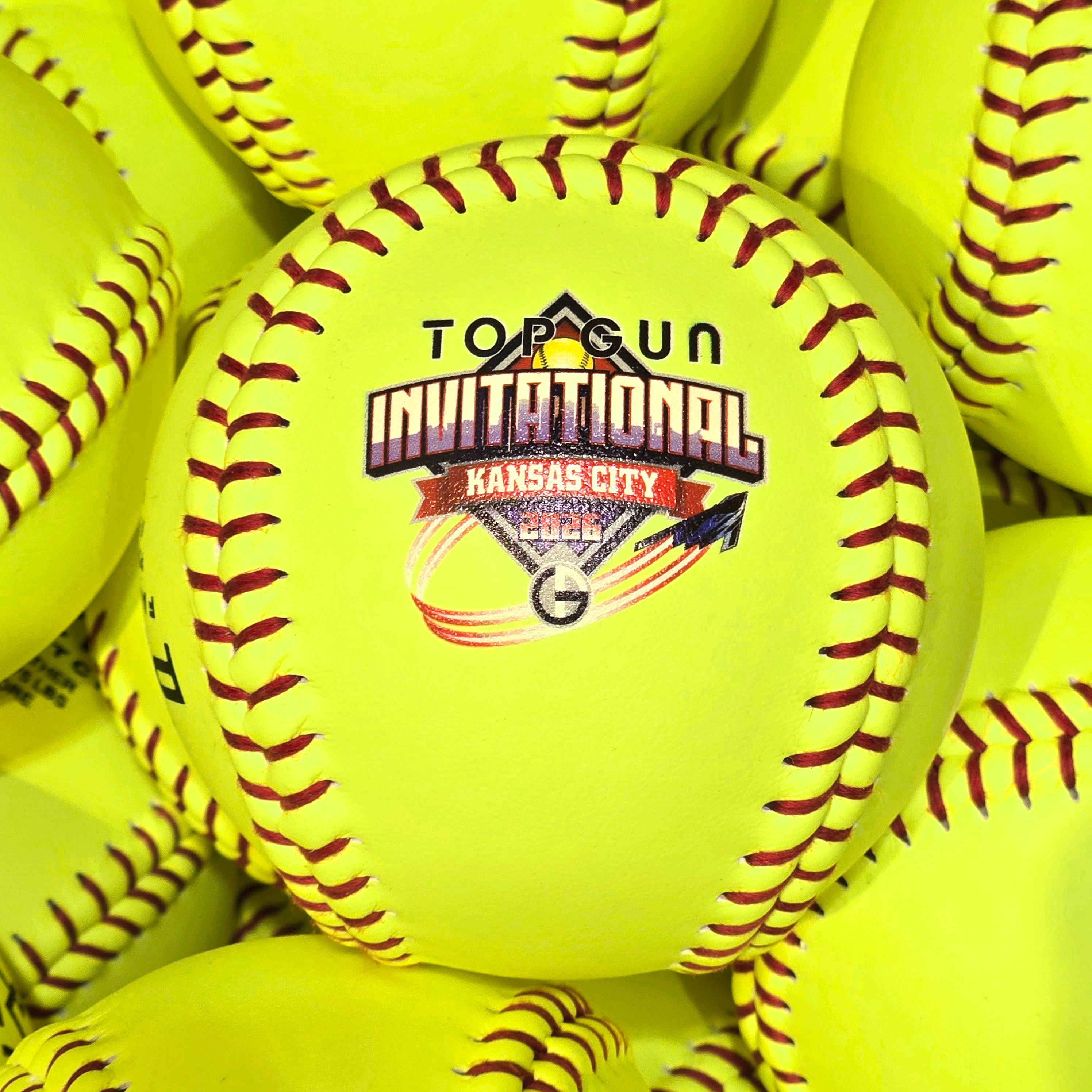 CUSTOM LOGO PWR 12" Leather Poly-Core Softball - .375 LBS .47 COR (DOZEN)
