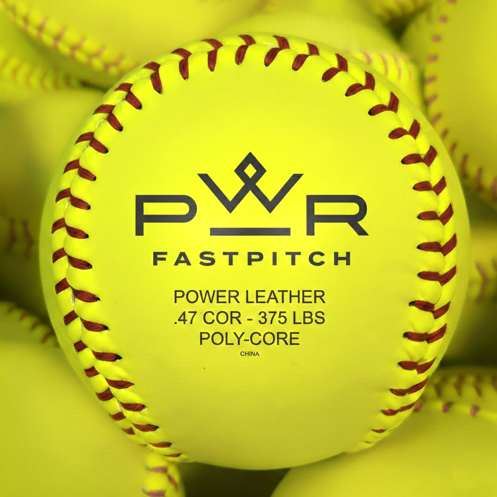 PWR 12" Leather Poly-Core Softball - .375 LBS .47 COR (DOZEN)
